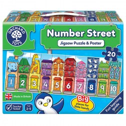 Μια διασκεδαστική και πολύχρωμη εισαγωγή στην αριθμητική. Ενώστε τα κομμάτια με τα αριθμημένα κομμάτια δρόμου από το 1 εως το 10, και μετά βρείτε τον αριθμό των ζώων για κάθε σπίτι.   Αυτό το πρώτο puzzle είναι ένας τέλειος τρόπος για να αναπτύξετε δεξιό